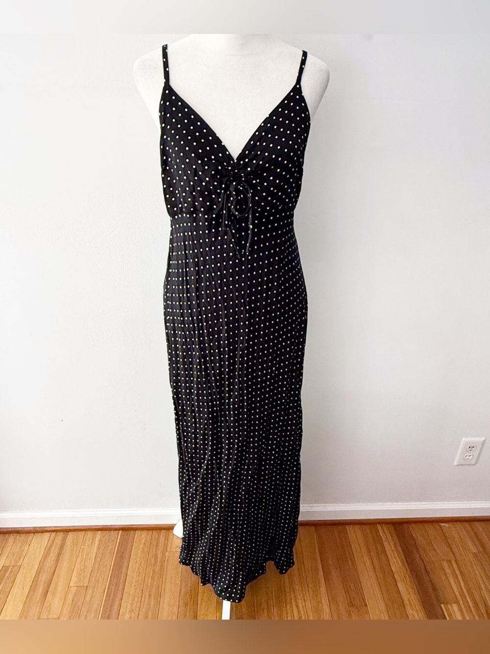 NWT Wild Fable Women Babydoll Polka Dot Maxi Slip Dress Medium Classic Retro